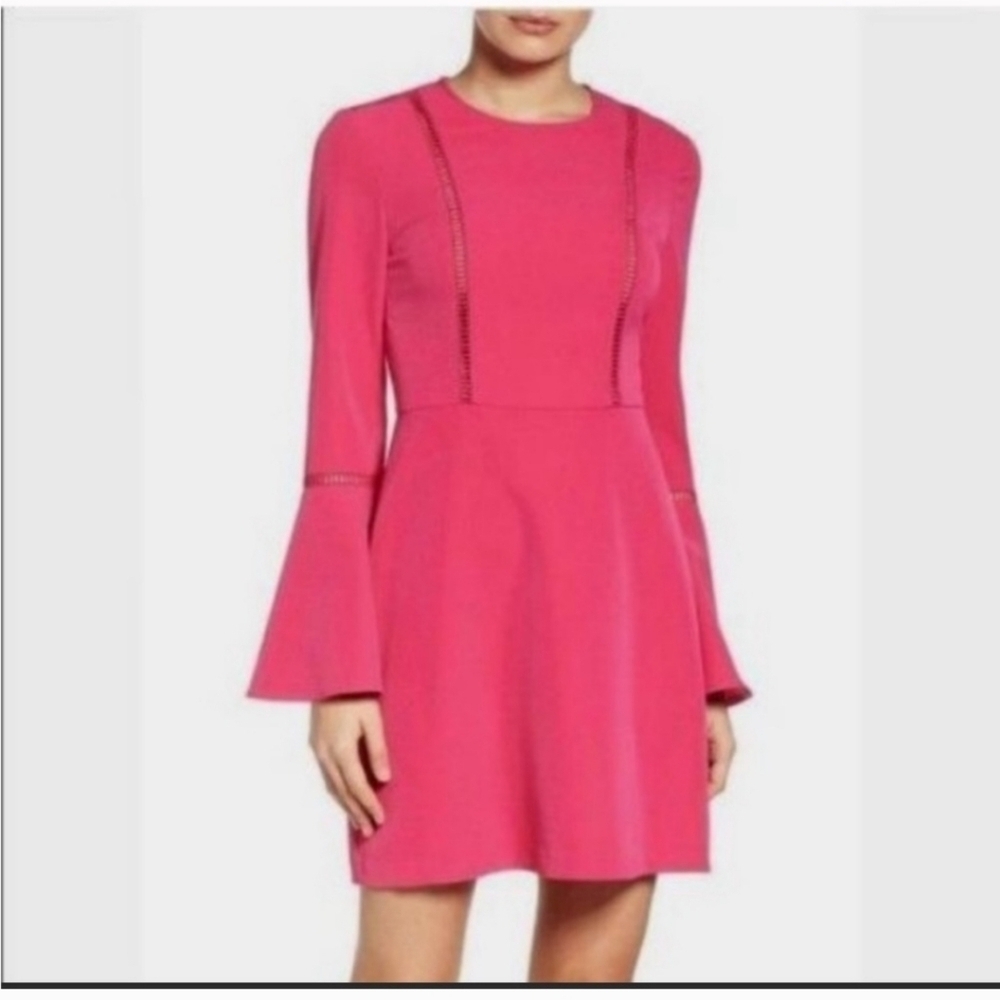 Charles Henry Pink Fuschia Bell Sleeves Dress Size l